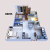 3 BHK Household Storage Diagram